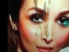 Beskidt Malaika: Stor pik ansigtsbehandling med en cum tribute