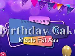 Chubby MILF's big ass gets a birthday surprise