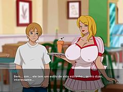 Gros seins et fille animée aux courbes généreuses se fait prendre sa virginité dans un jeu