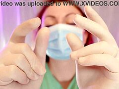 Curvy homemade video featuring a girl next door in surgical gloves