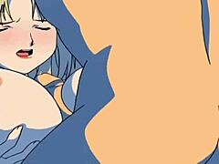 Prsnatá zrelá žena sa zapája do sexuálnej aktivity s animovaným tínedžerom