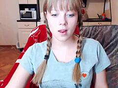 Young camgirl with blue eyes strips on dirtyyycams.com