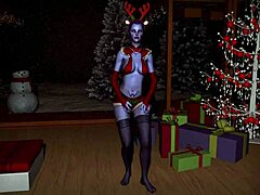 Dusná vdova smyslně tančí na Vánoce v ložnici
