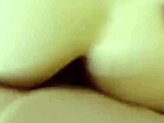 Amateur couple enjoys close-up view of big dick and creampie