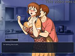 Nevlastní matka a dcera svádějí rodinného chlapa v Hentai videu