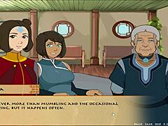 Avatar Korra and Mommy Katara in steamy cartoon action