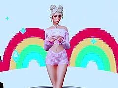 Anime-Babe wird in HD Sims 4-Video von ihrem Stiefbruder besamt