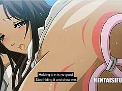 Japonska zrela ženska v zunajzakonskih odnosih, upodobljena v animirani zvezani hentai