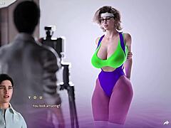 MILF americană voluptuoasă cu sâni mari în hentai 3D