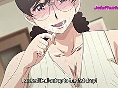 Mature woman enjoys animated creampie and blowjob in Hentai video