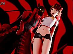 Chie és Yukiko forró anime szexben Adachival a Persona 4-ből