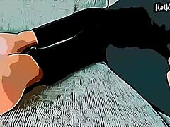 امرأة لاتينية ترتدي بنطال يوغا داكن يحصل مؤخرتها الكبيرة مليئة بالبراز بعد ممارسة الجنس