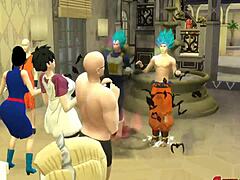 Ntr Dragon Ball Porn: Domnișoarele Goku Gohan Veget și Clirin își pedepsesc soțiile infidele pentru că le înșală