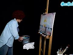 Ryan Keely's cosplay ako Bob Ross ju vzruší počas výučby maľovania na webovej kamere