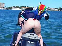 Big ass Virgo periot and mandimayxxx take turns getting fucked by Gibby the clown on a jet ski in the middle of the ocean