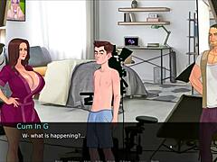 Velika rit in velik tič v vroči pornografski videoigri z očimom in njegovo polsestro