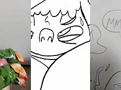 Una ragazza hentai grassa con grandi tette fa sesso orale con un uomo e un coniglio in un video bollente