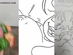 Дебела хентай девојка са великим сисама мастурбира мушкарца и зеца у врелом видеу