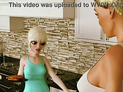 Mandy lleva una polla de dibujos animados y gime futanari en HD porno