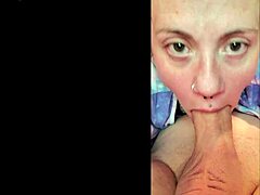 Lilith Rhodes met haar grote kont laat haar deepthroat-vaardigheden zien in een close-up