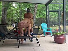 Milfbecca's big ass bounces on a big dick in the balcony