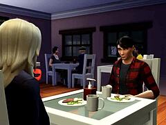 Sims 4 のパロディでは,大きなお尻と大きな胸を持つ異人種間のオーギーを楽しんでいます