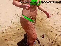 Blonde MILF Squirts on Copacabana Beach