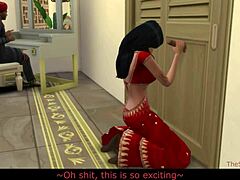 Indische MILF betrügt ihren Mann mit einem jungen Mann in Sims 4s Original-Stimme