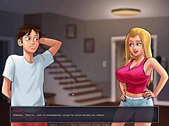 Watch a beautiful girl with small boobs enjoy the ultimate pleasure in this porn game