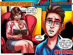 Sexet tegneserie-MILF bliver kneppet af en nørdet hingst i HD-video