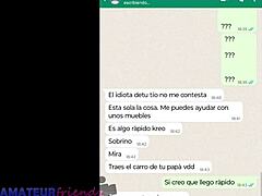 Latin MILF maszturbál a Whatsapp webkamerán a mostohatestvérével